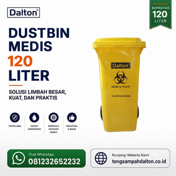 Tempat Sampah Medis 120 Liter Dalton (LXD 120C Yellow MP)