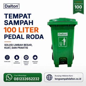 Tempat Sampah Pedal Roda 100 Liter Dalton (LXD 100K)