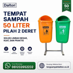 Tempat Sampah Pilah 2 Deret 50 Liter Dalton (LXD 50T1)