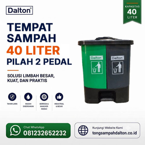 Tempat Sampah Pilah Pedal 40 Liter Dalton (LXD 40CP)