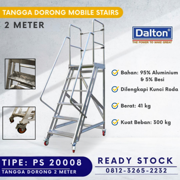 Tangga Dorong Gudang 2 meter Dalton