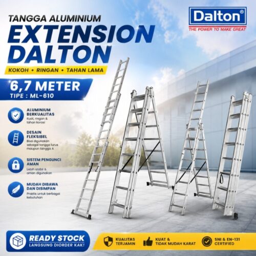 Tangga Aluminium Extention 6,7 Meter DALTON (ML 610)