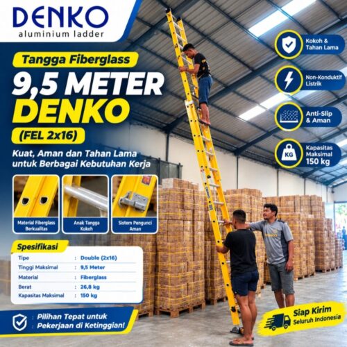 Tangga Fiberglass 9,5 Meter DENKO (FEL2x16)