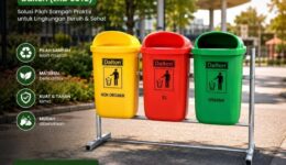 Tempat Sampah 3 Pilah Deret 50 Liter Dalton (LXD 50T2)